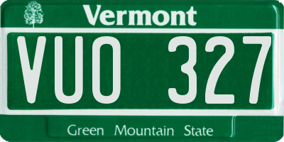 VT license plate VUO327