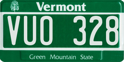 VT license plate VUO328