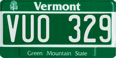 VT license plate VUO329