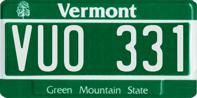 VT license plate VUO331