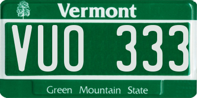 VT license plate VUO333