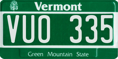 VT license plate VUO335