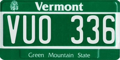 VT license plate VUO336
