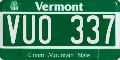 VT license plate VUO337