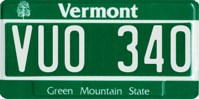 VT license plate VUO340