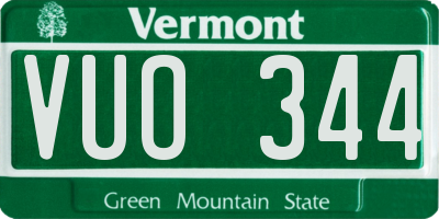 VT license plate VUO344