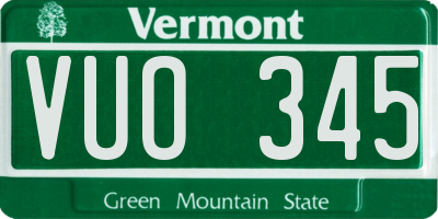 VT license plate VUO345