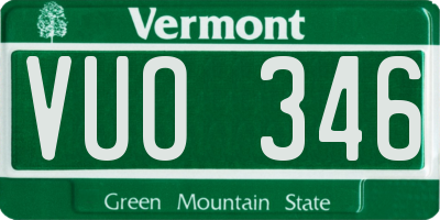 VT license plate VUO346
