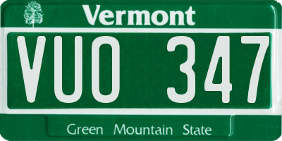 VT license plate VUO347
