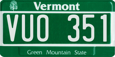 VT license plate VUO351