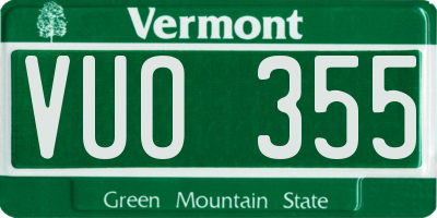 VT license plate VUO355