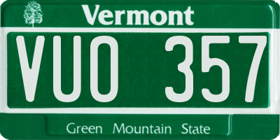 VT license plate VUO357
