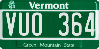 VT license plate VUO364