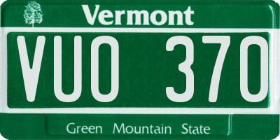 VT license plate VUO370