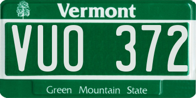 VT license plate VUO372