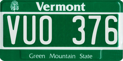 VT license plate VUO376