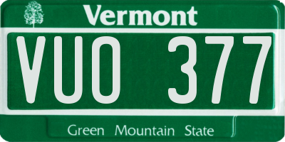 VT license plate VUO377
