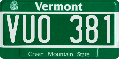 VT license plate VUO381