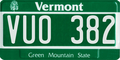 VT license plate VUO382