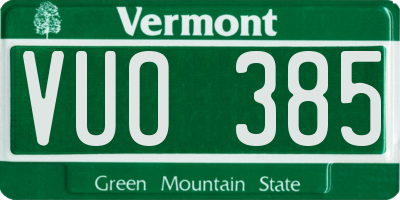 VT license plate VUO385