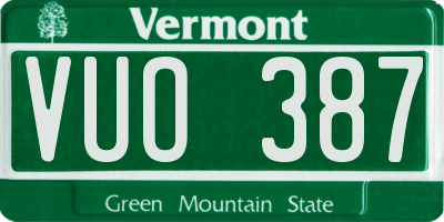 VT license plate VUO387