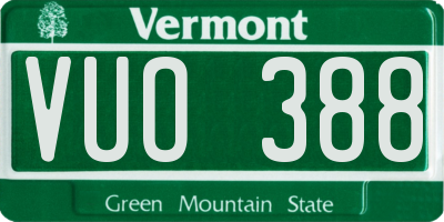 VT license plate VUO388