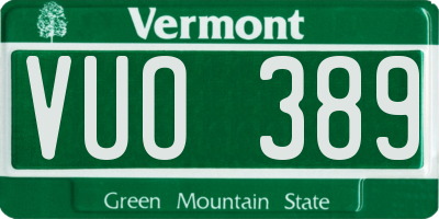 VT license plate VUO389