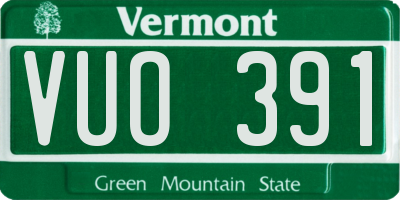 VT license plate VUO391