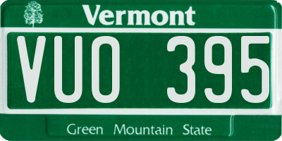 VT license plate VUO395