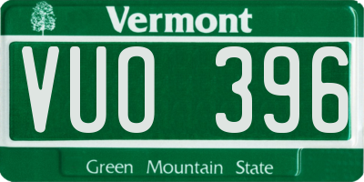 VT license plate VUO396