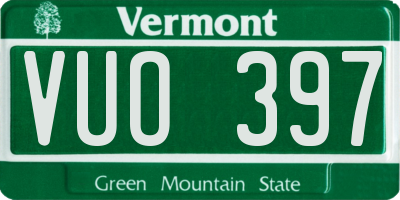 VT license plate VUO397