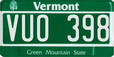 VT license plate VUO398