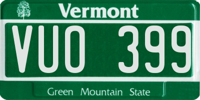 VT license plate VUO399