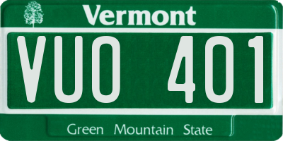 VT license plate VUO401