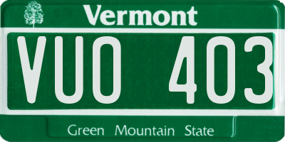 VT license plate VUO403