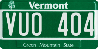 VT license plate VUO404