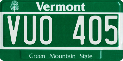 VT license plate VUO405