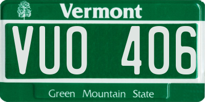 VT license plate VUO406