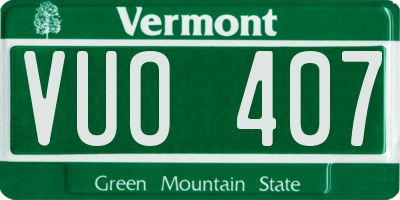 VT license plate VUO407