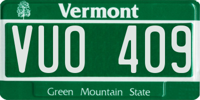 VT license plate VUO409