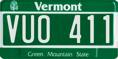 VT license plate VUO411