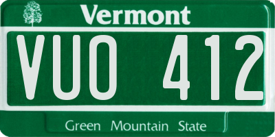 VT license plate VUO412