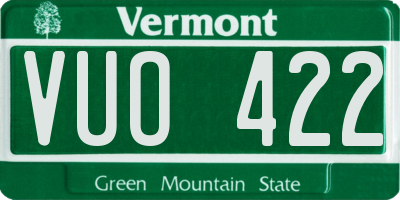 VT license plate VUO422