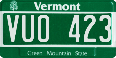 VT license plate VUO423