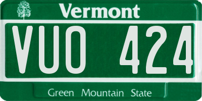 VT license plate VUO424