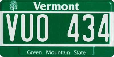 VT license plate VUO434
