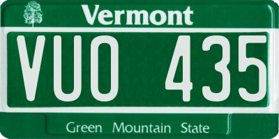 VT license plate VUO435