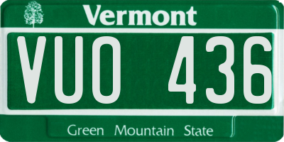 VT license plate VUO436