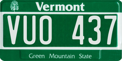 VT license plate VUO437