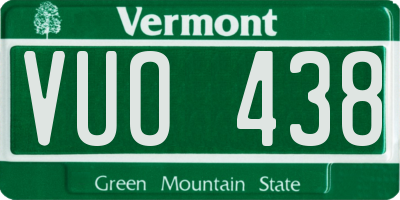 VT license plate VUO438